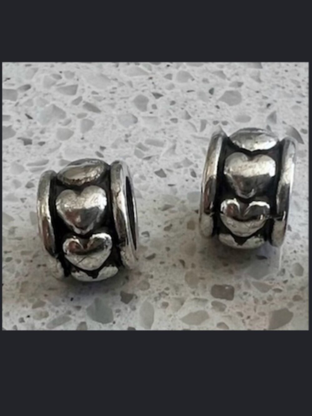 Brighton Set of 2 Silver Heart Spacers